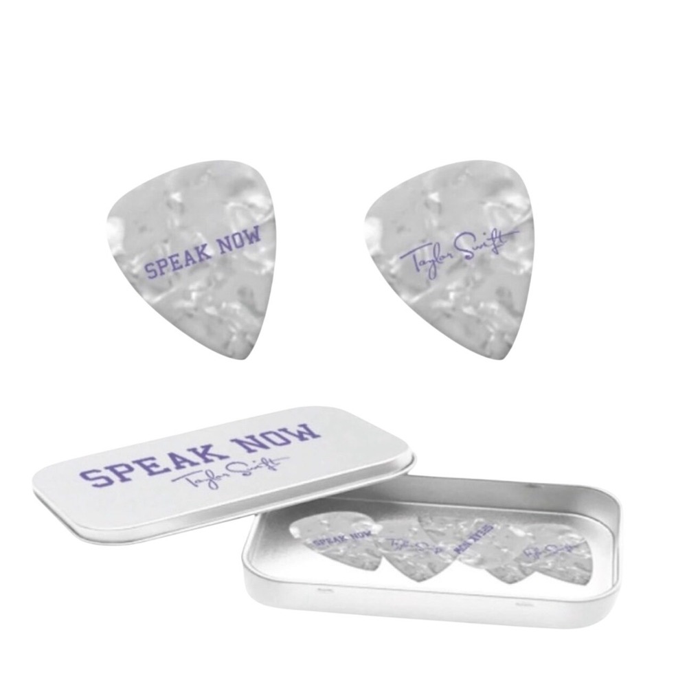 Taylor Swift Speak Now Taylors Version 6 Piece Guitar Picks with Collectible Tin